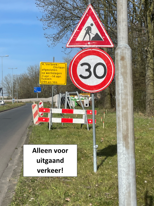 Wegafsluitingen in April