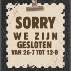 Helaas gaat de Speeltuin 2 weken dicht